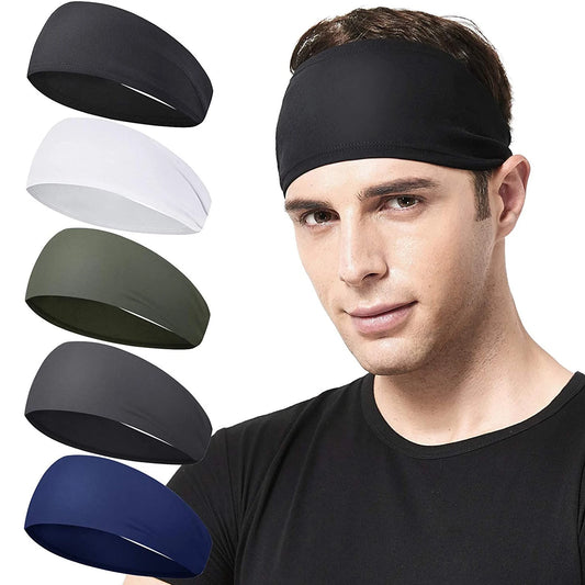 Sports Headbands Solid Color Elastic Non-Slip Quick Dry Fitness Yoga Hairband Sweatband